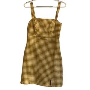 Hollister Jumper Dress Yellow Plaid Sz S Straps Preppy School